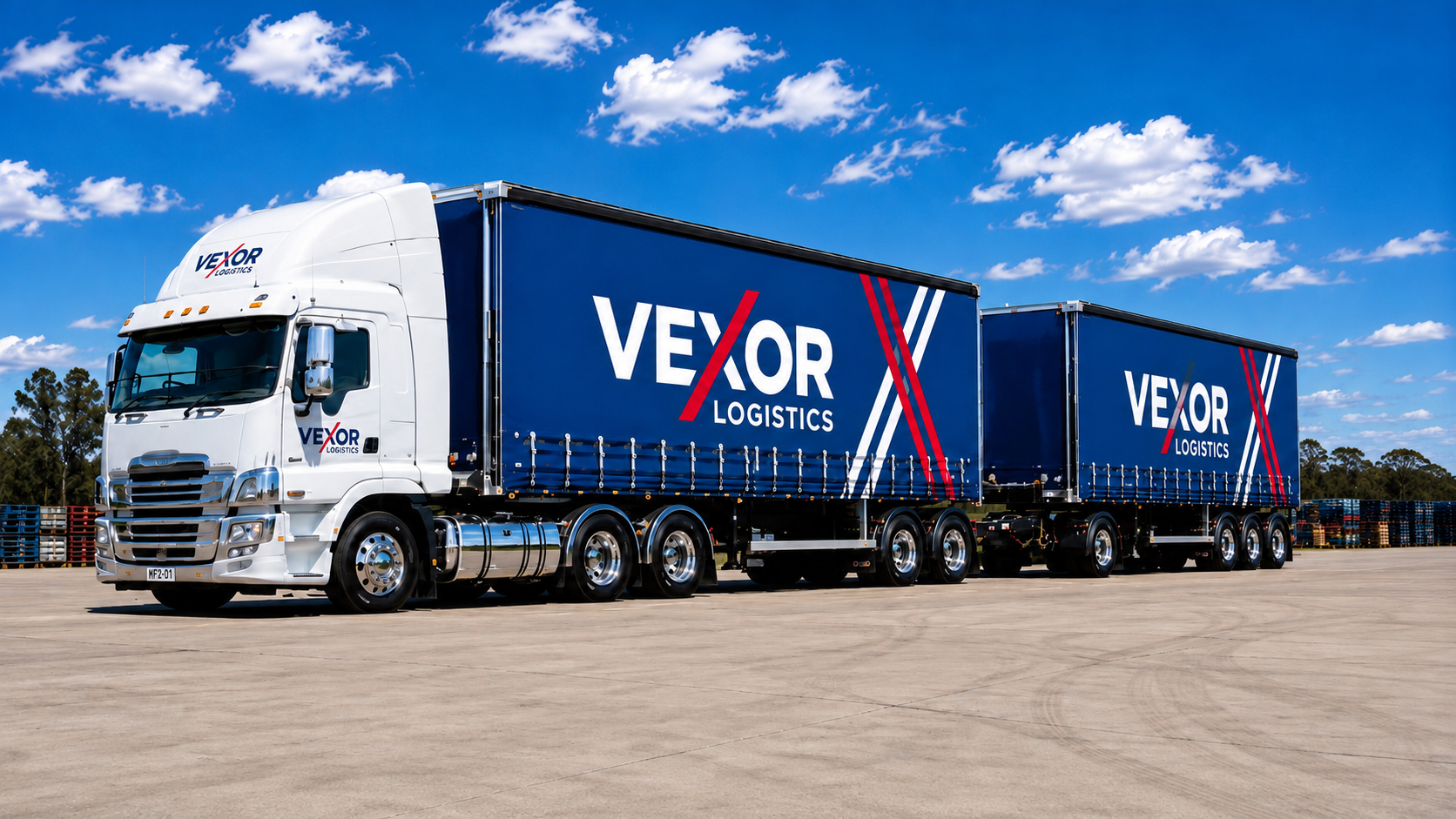 Vexor Logistics dolly converter for road train configurations.