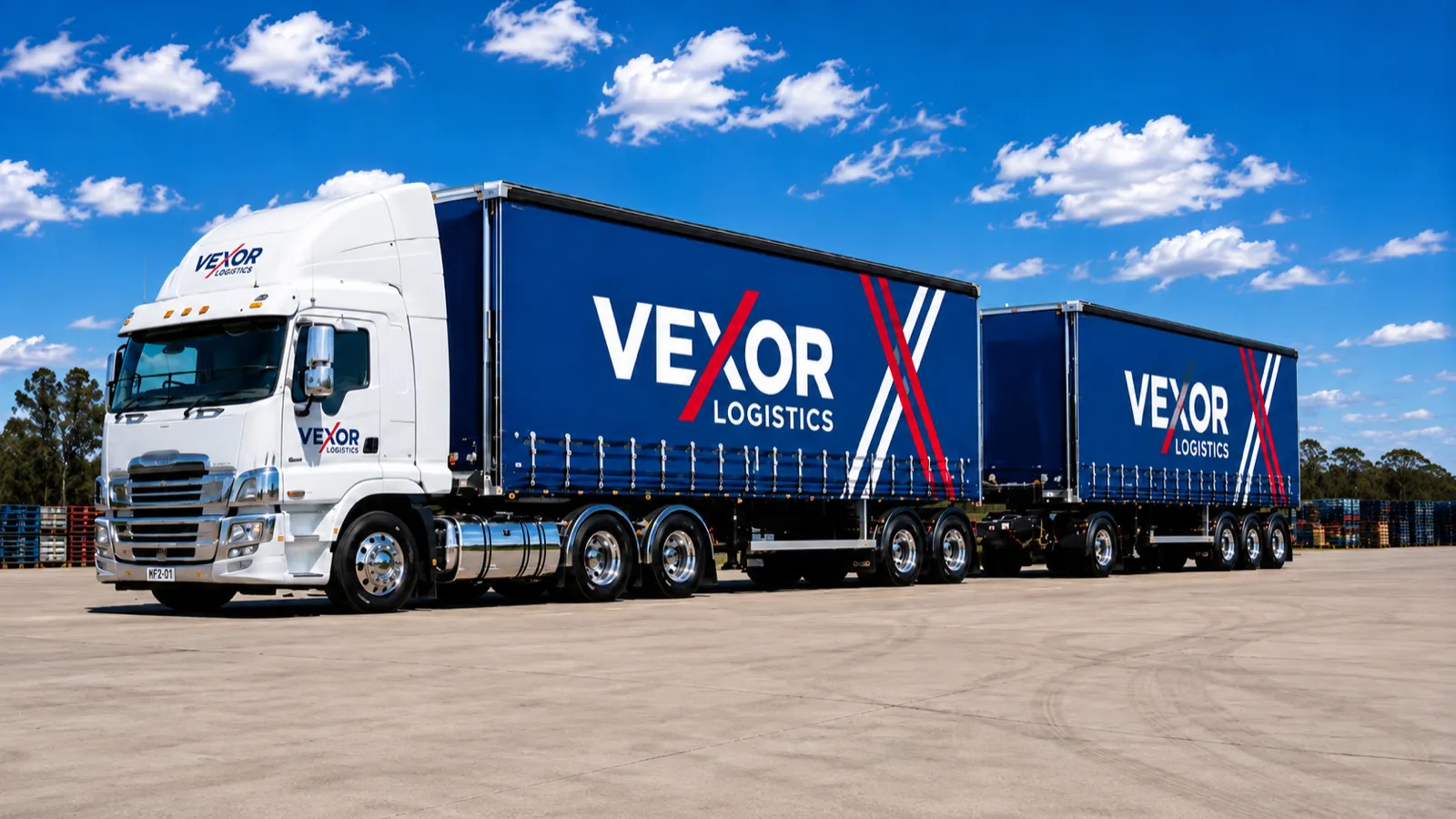 Vexor Logistics dolly converter for road train configurations.